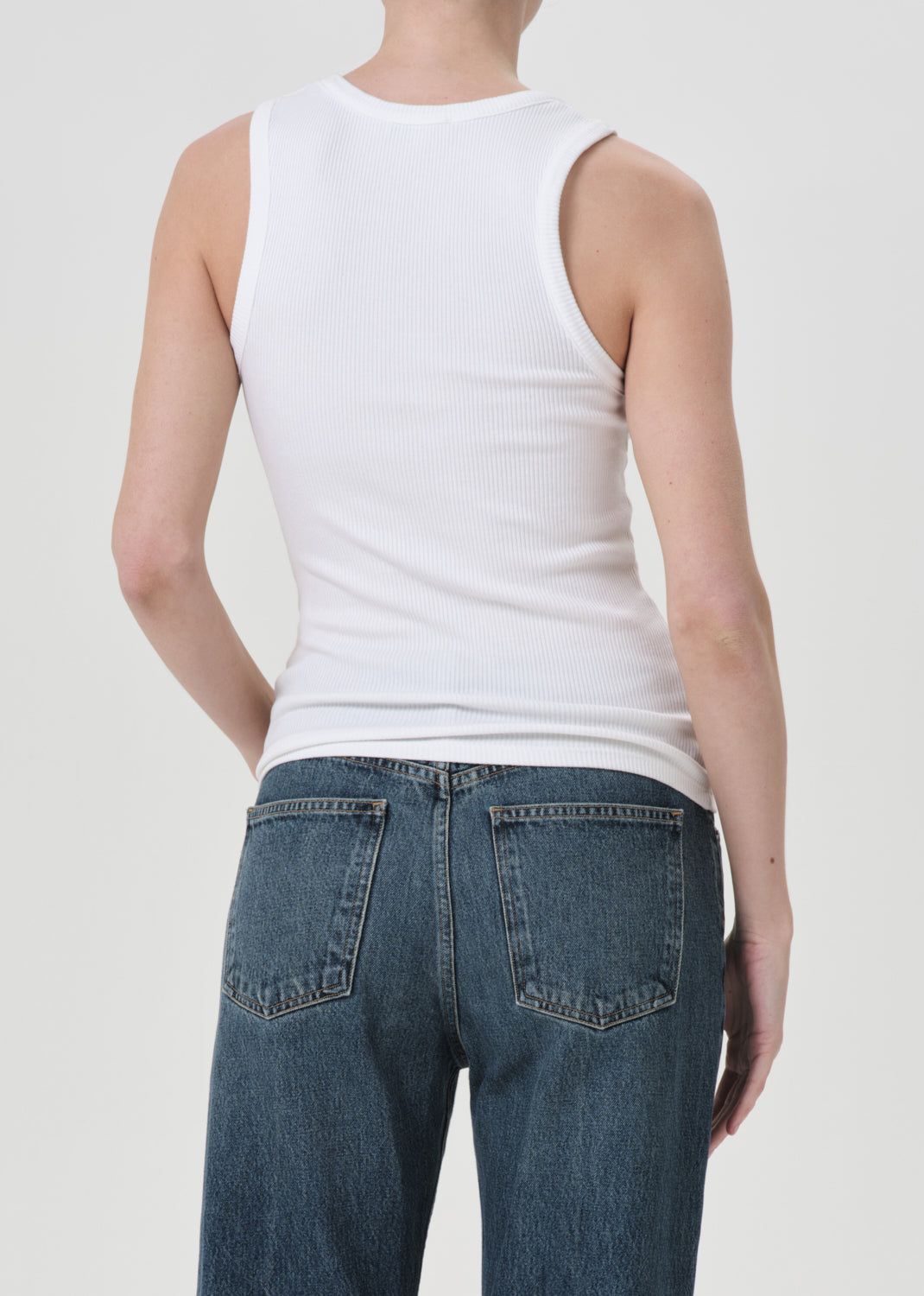 Hauts Agolde Poppy Tank Femme Blanche | OHCAR-0618