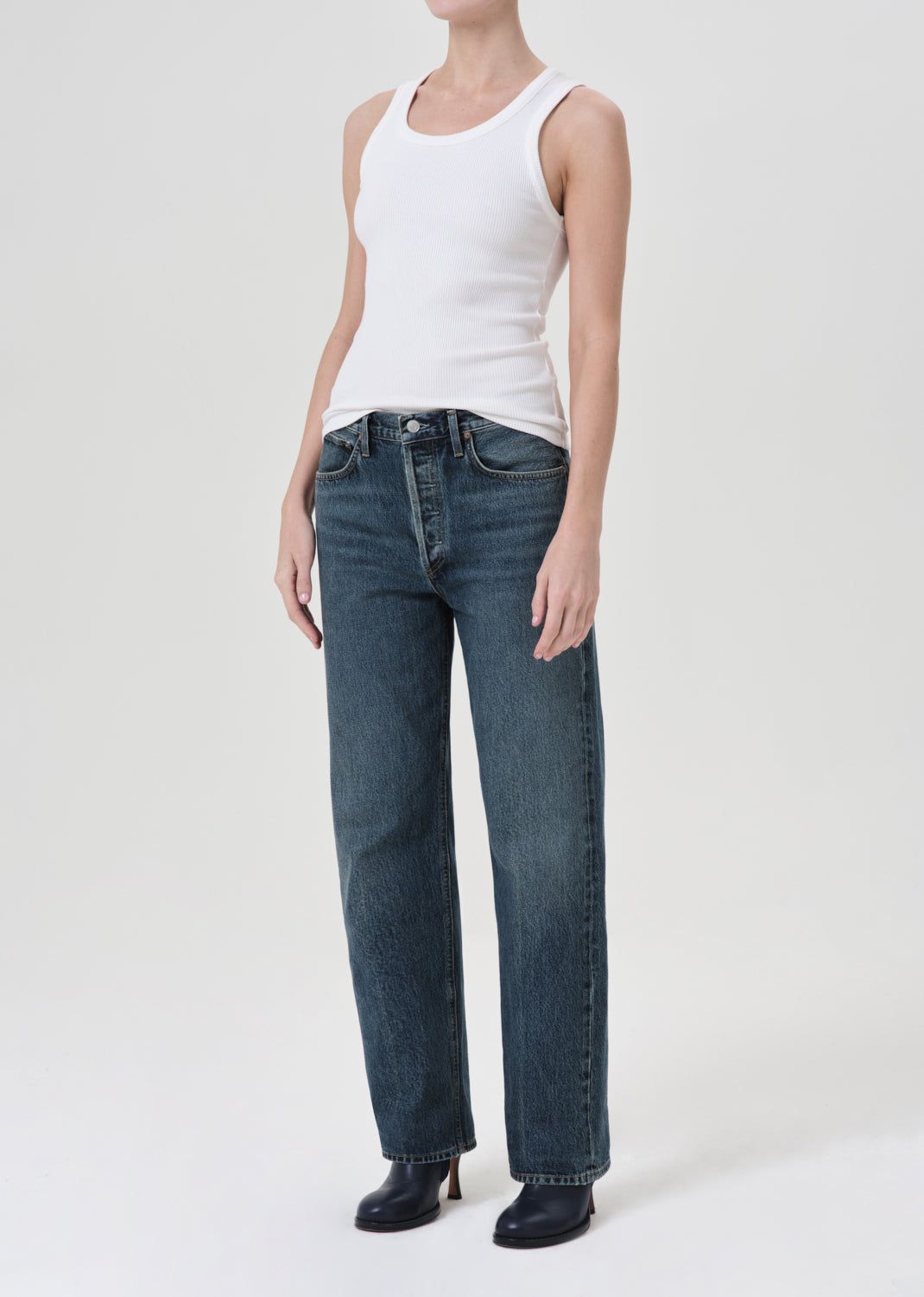 Hauts Agolde Poppy Tank Femme Blanche | OHCAR-0618