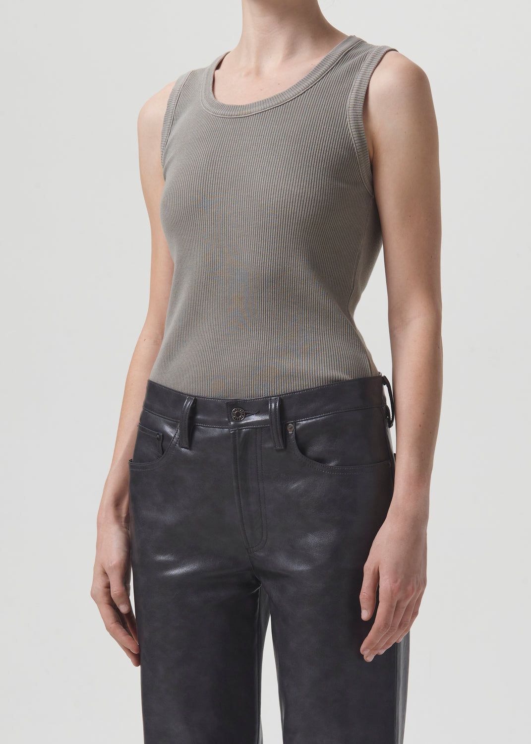 Hauts Agolde Poppy Tank Femme Drab | RTSPC-3562