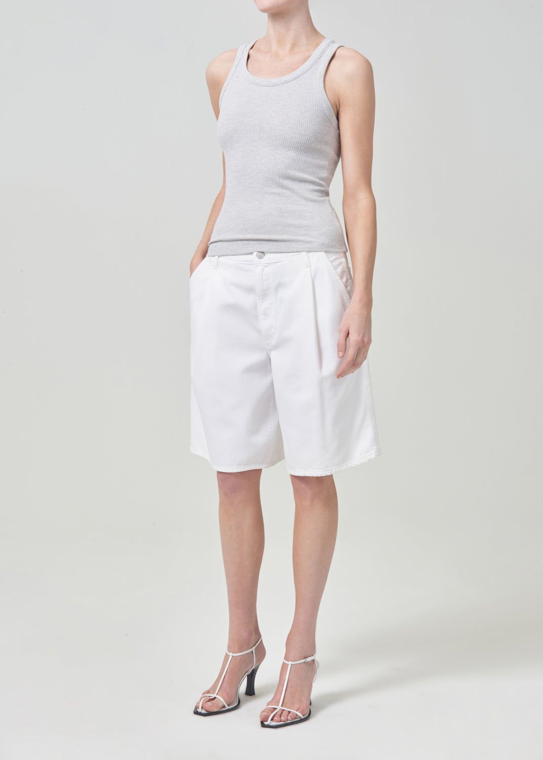 Hauts Agolde Poppy Tank Femme Grise | JIZOP-7365