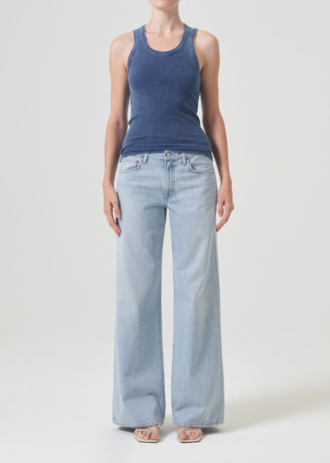 Hauts Agolde Poppy Tank Femme Indigo | YSXZJ-1093