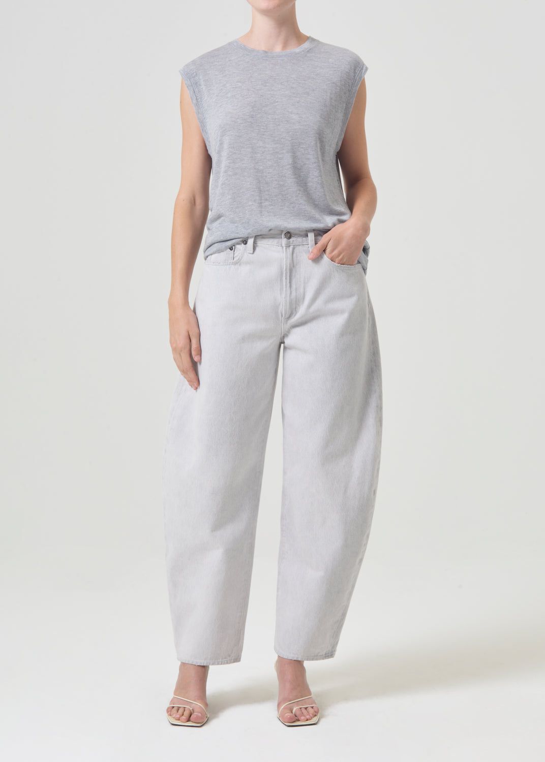 Hauts Agolde Raya Muscle Tee Femme Grise | ORDNM-7581
