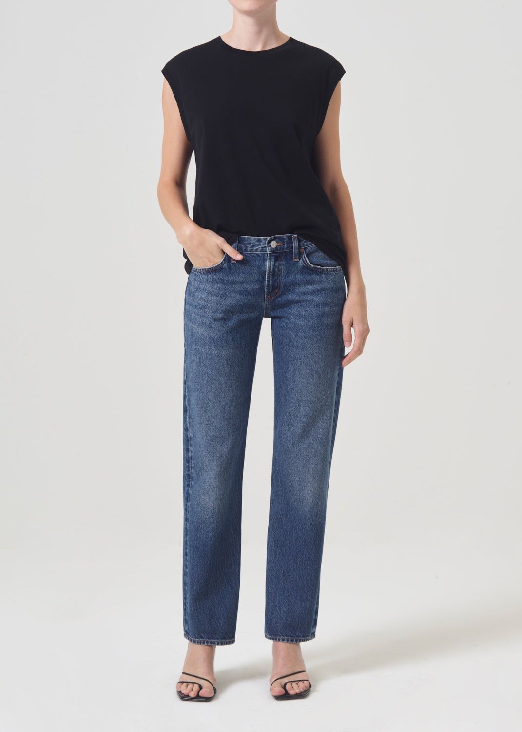 Hauts Agolde Raya Muscle Tee Femme Noir | EJPWT-0541