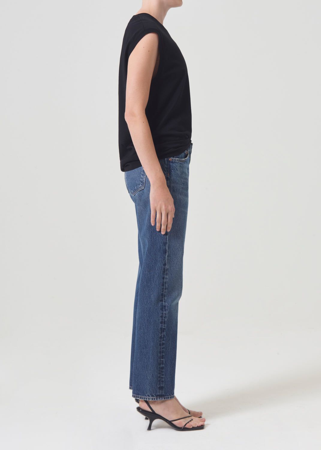 Hauts Agolde Raya Muscle Tee Femme Noir | EJPWT-0541