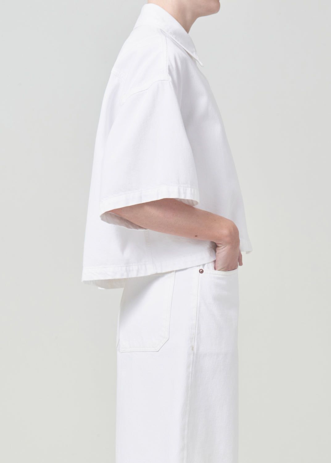 Hauts Agolde Rona Box Shirt Femme Milkshake | BGQJL-5084