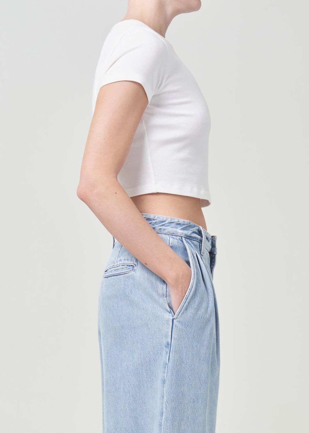 Hauts Agolde Savannah Tee Femme Blanche | JXEZI-3164