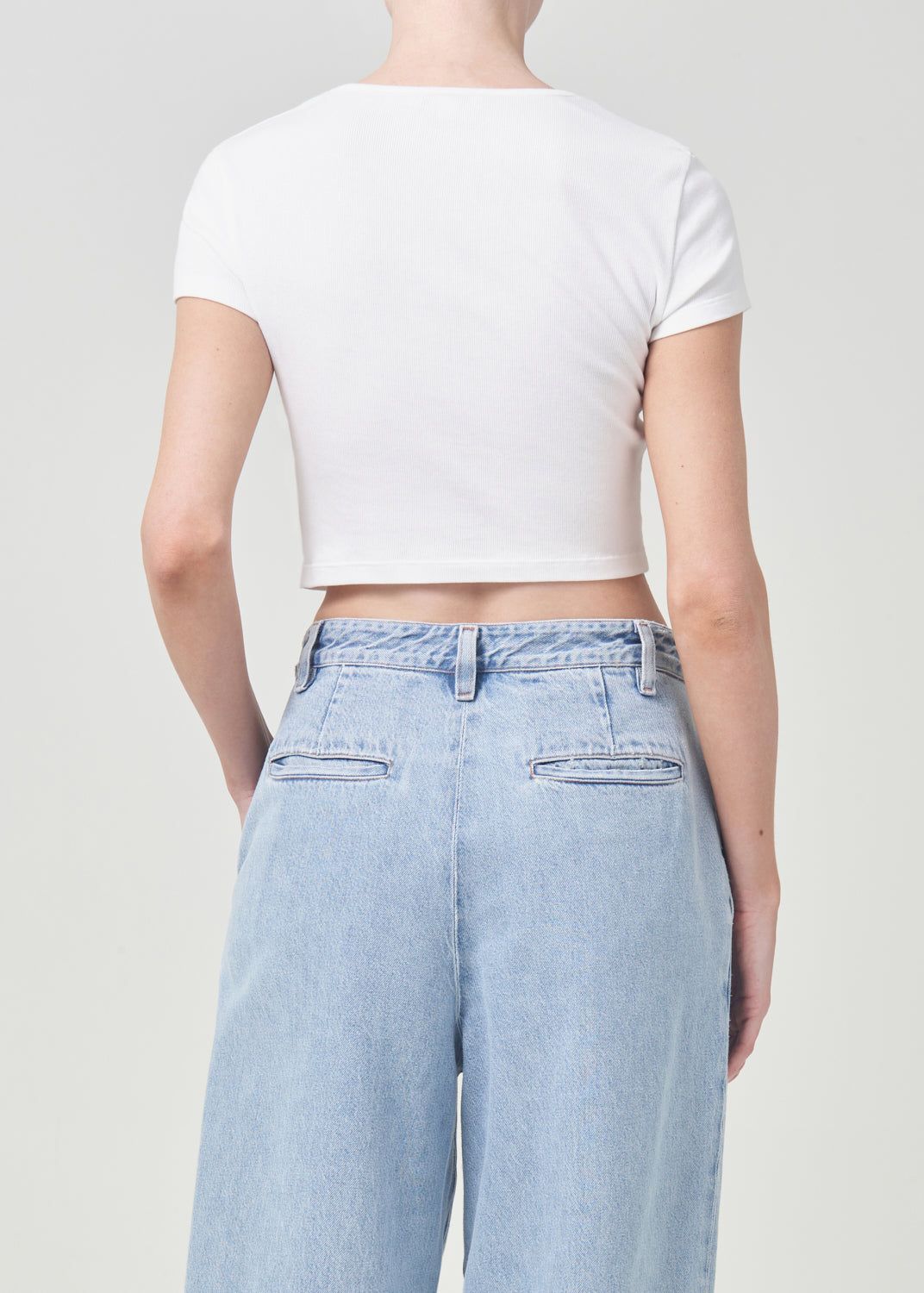 Hauts Agolde Savannah Tee Femme Blanche | JXEZI-3164