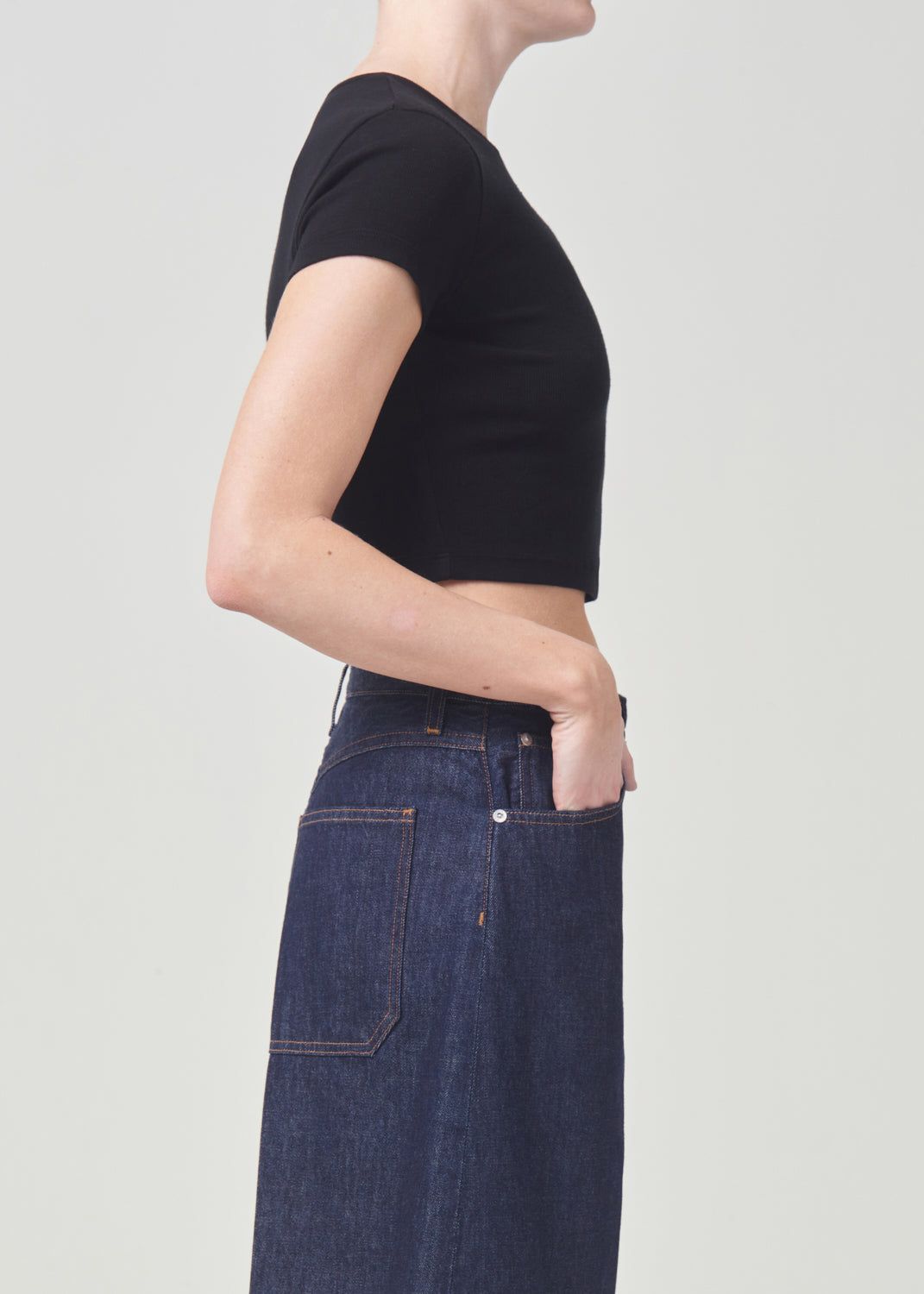 Hauts Agolde Savannah Tee Femme Noir | GXADT-2815