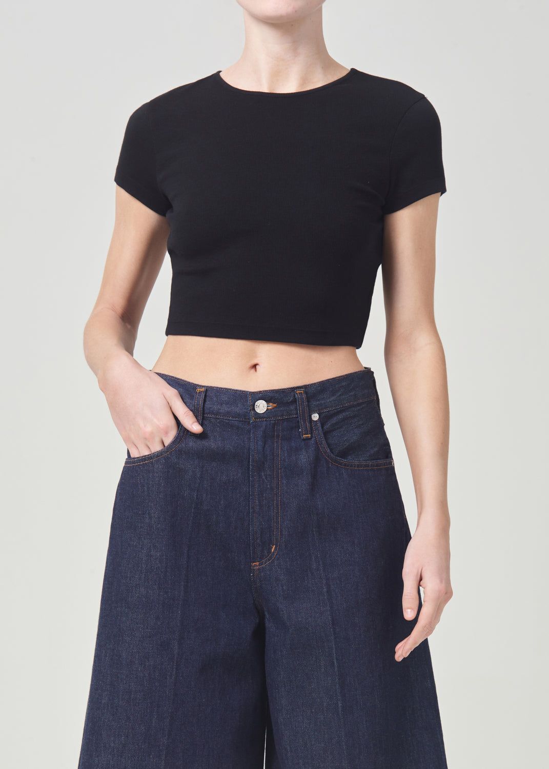 Hauts Agolde Savannah Tee Femme Noir | GXADT-2815