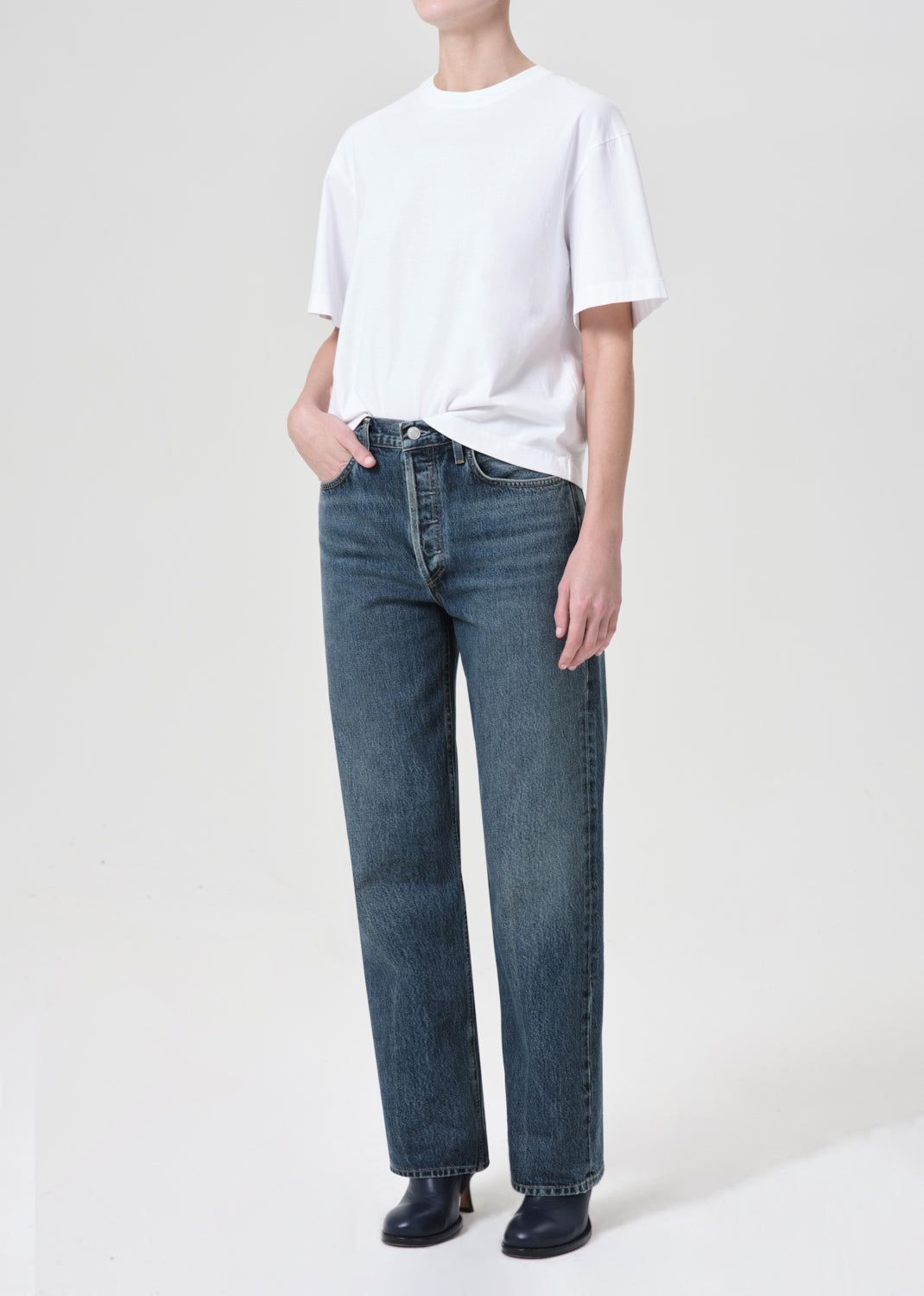 Hauts Agolde Sulma Drop Shoulder Tee Femme Blanche | HGDIC-1932