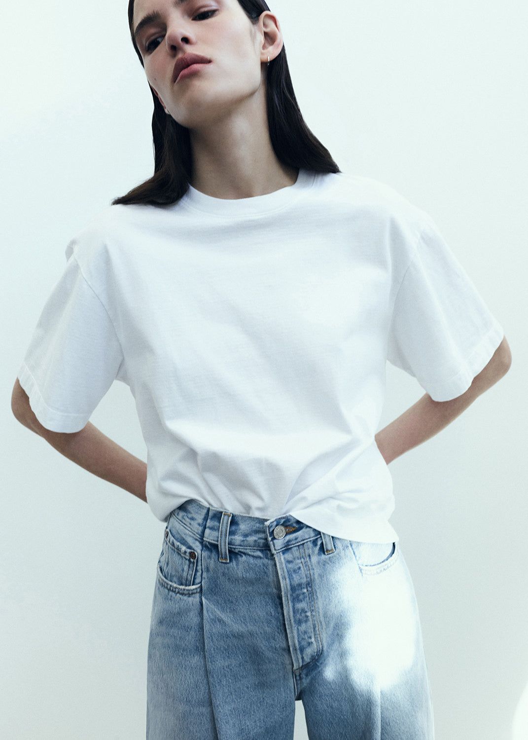 Hauts Agolde Sulma Drop Shoulder Tee Femme Blanche | HGDIC-1932
