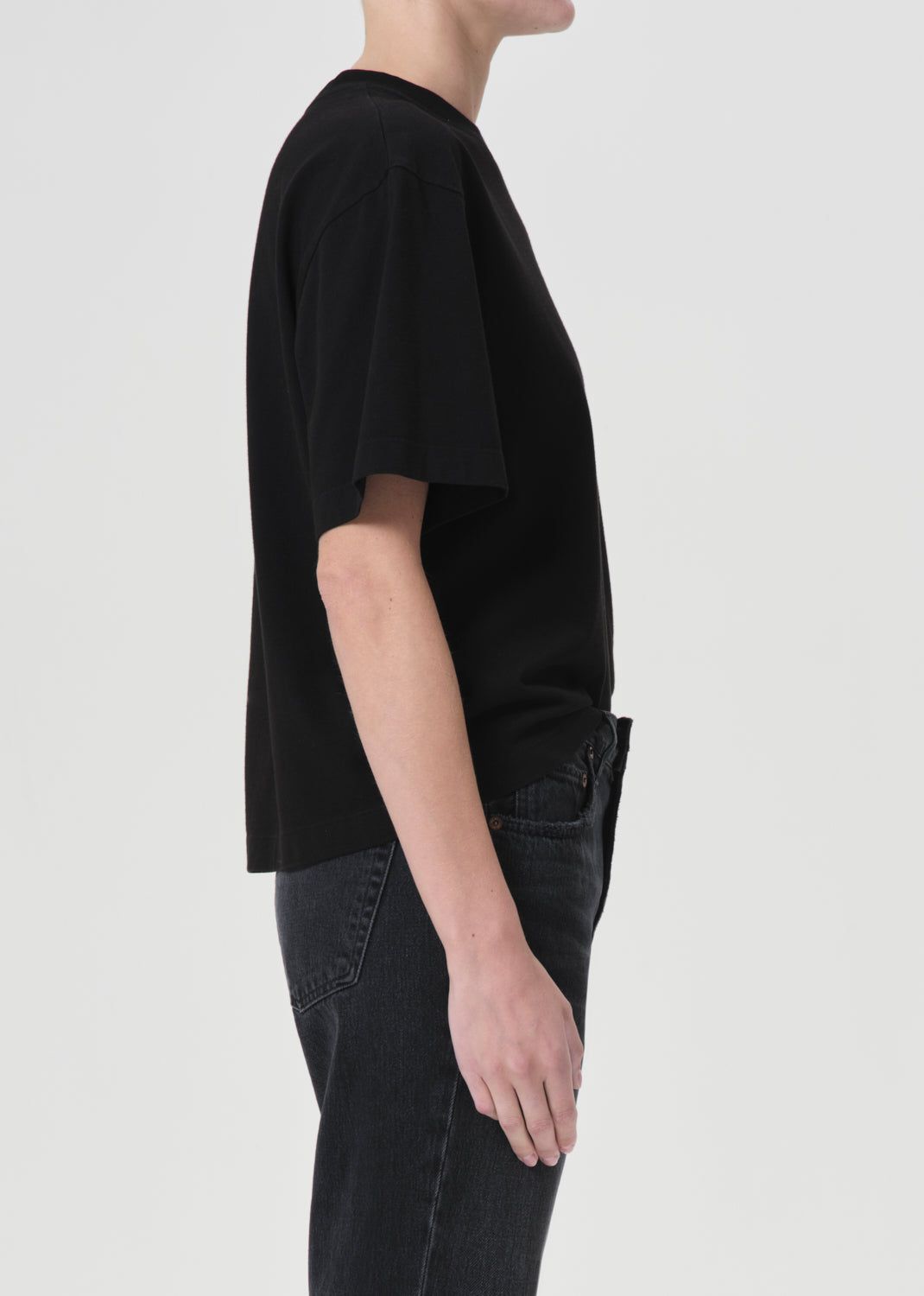 Hauts Agolde Sulma Drop Shoulder Tee Femme Noir | DZCAN-6501