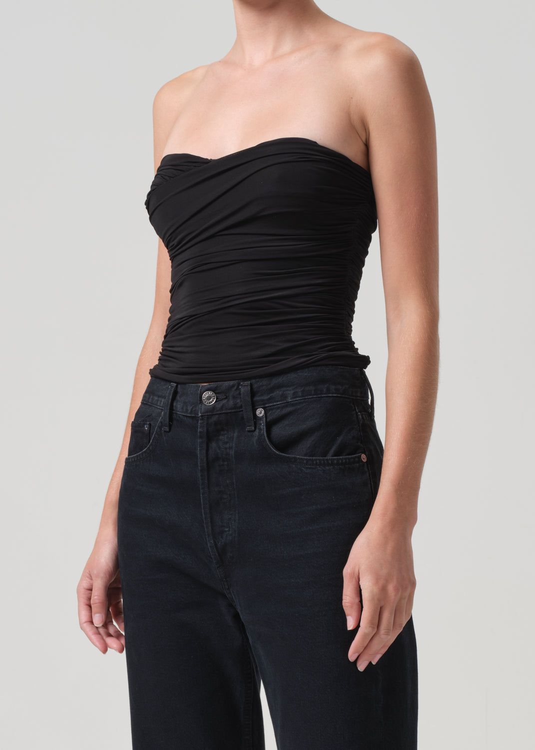 Hauts Agolde Tonia Twist Tube Femme Noir | HGDKZ-7398