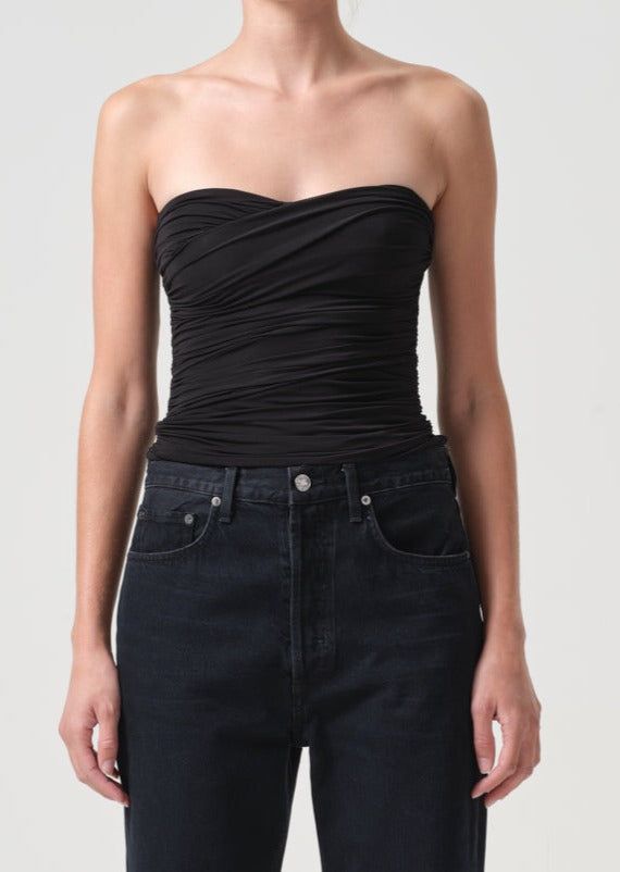 Hauts Agolde Tonia Twist Tube Femme Noir | HGDKZ-7398