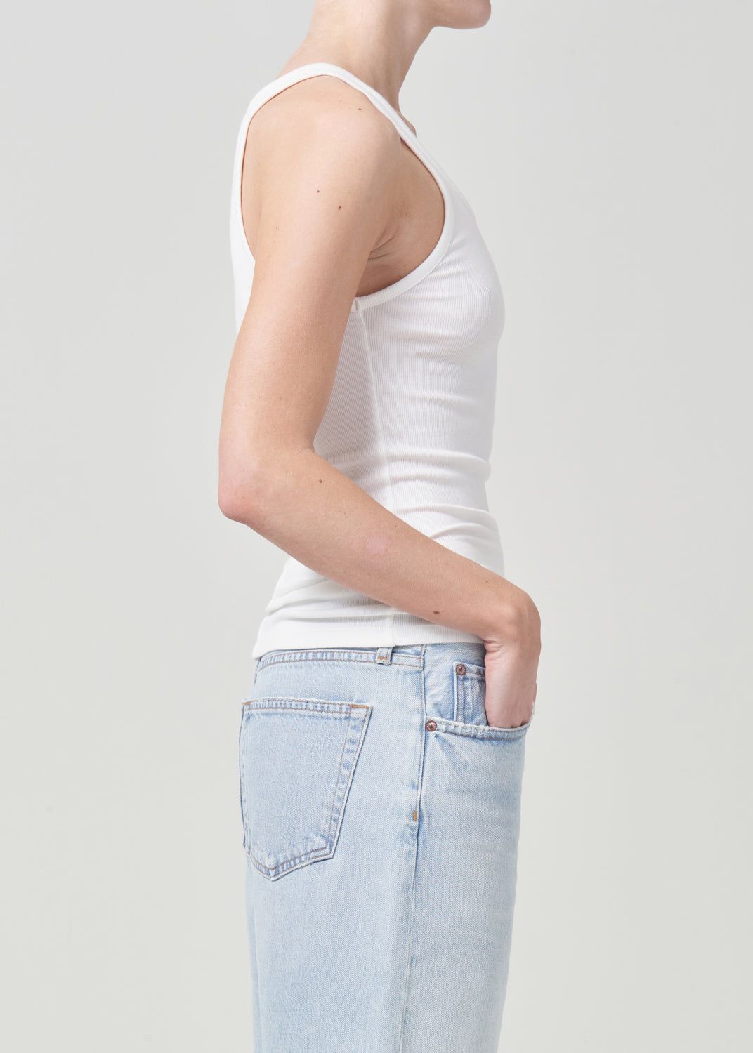 Hauts Agolde Zane Tank Femme Blanche | AVOUH-5361