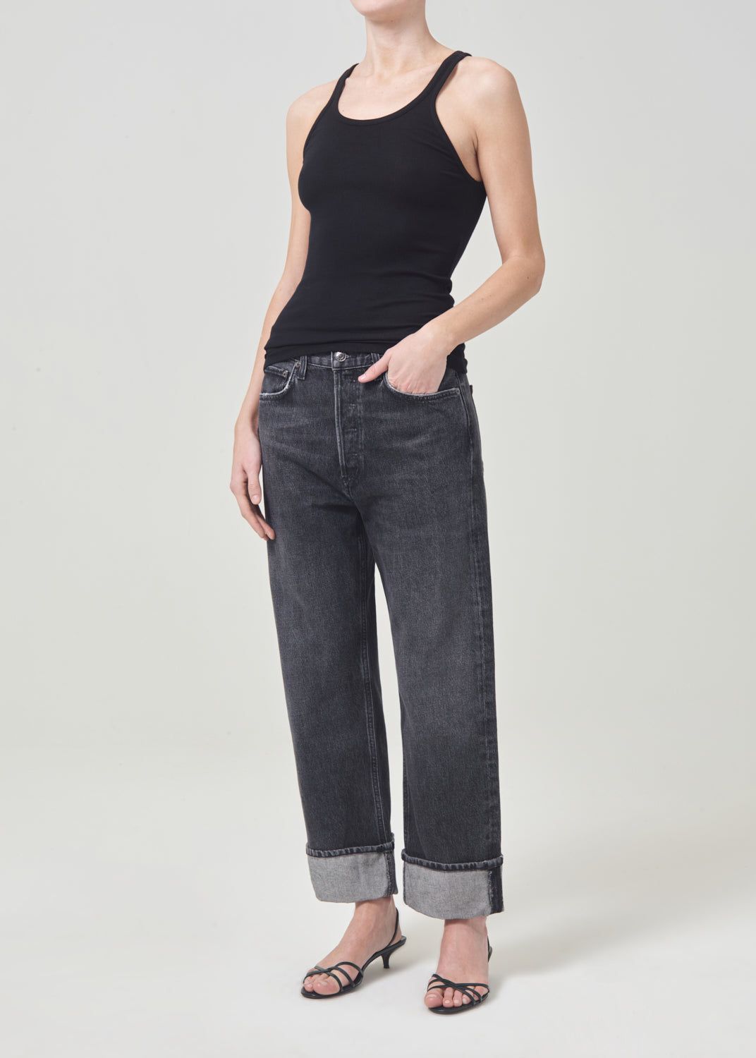 Hauts Agolde Zane Tank Femme Noir | TXFHM-1327