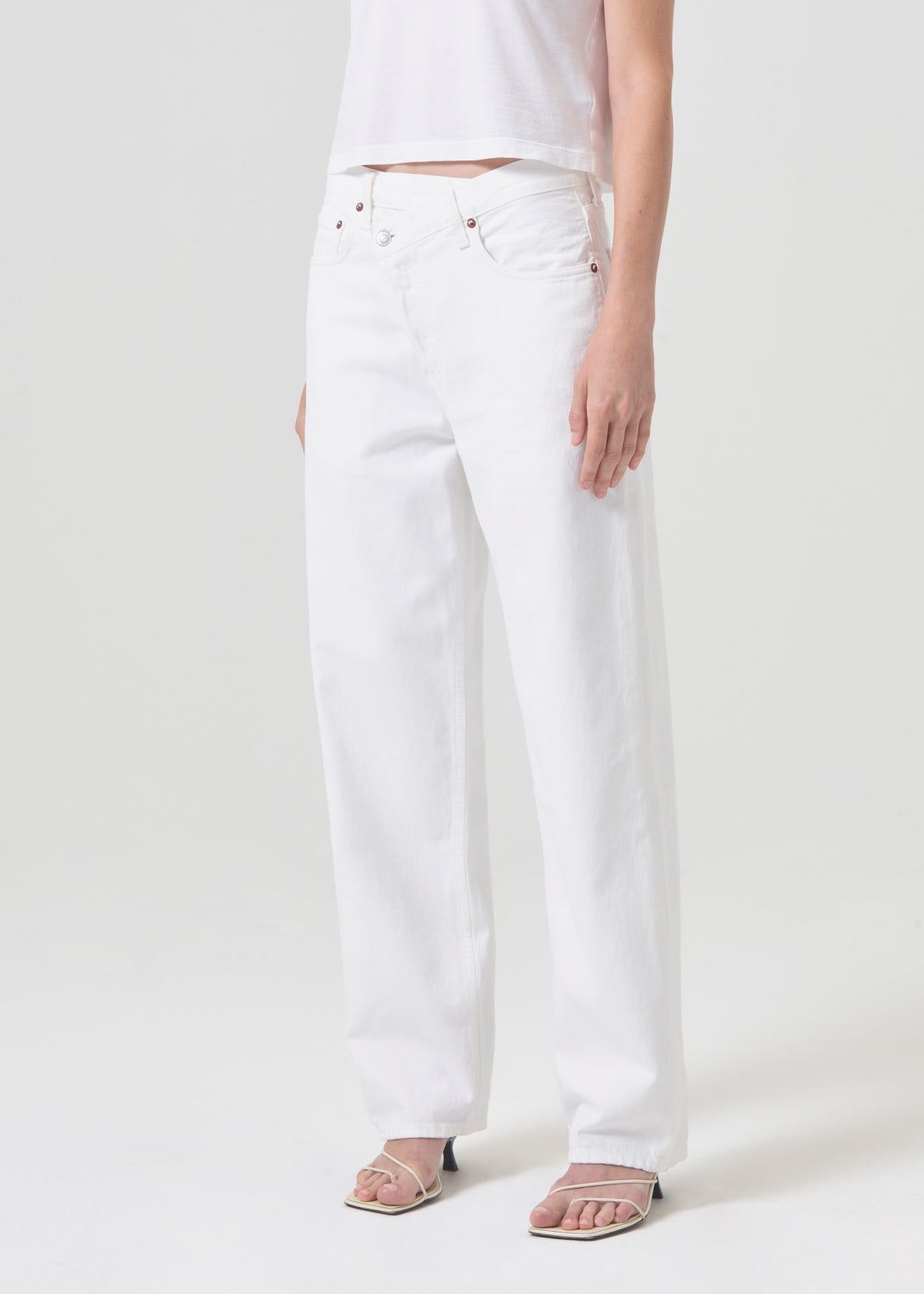 Jean Agolde Criss Cross Upsized Jean Femme Milkshake | GPJZK-7196