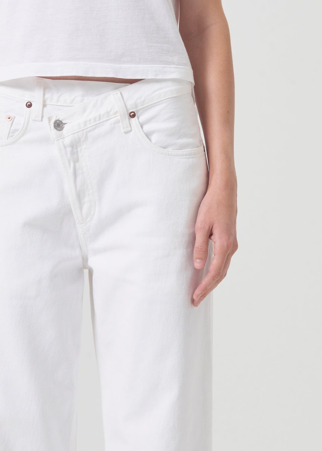 Jean Agolde Criss Cross Upsized Jean Femme Milkshake | GPJZK-7196