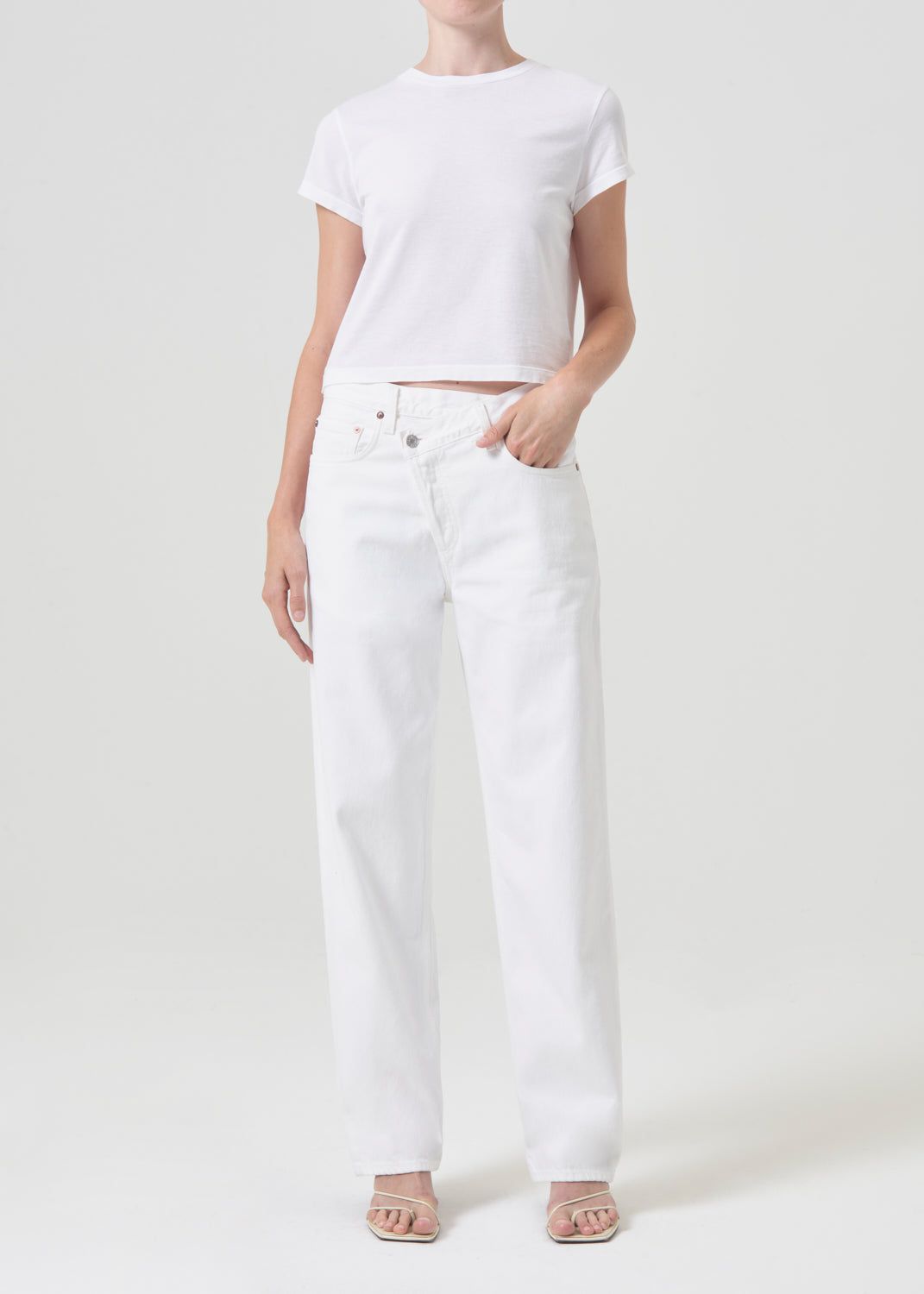 Jean Agolde Criss Cross Upsized Jean Femme Milkshake | GPJZK-7196