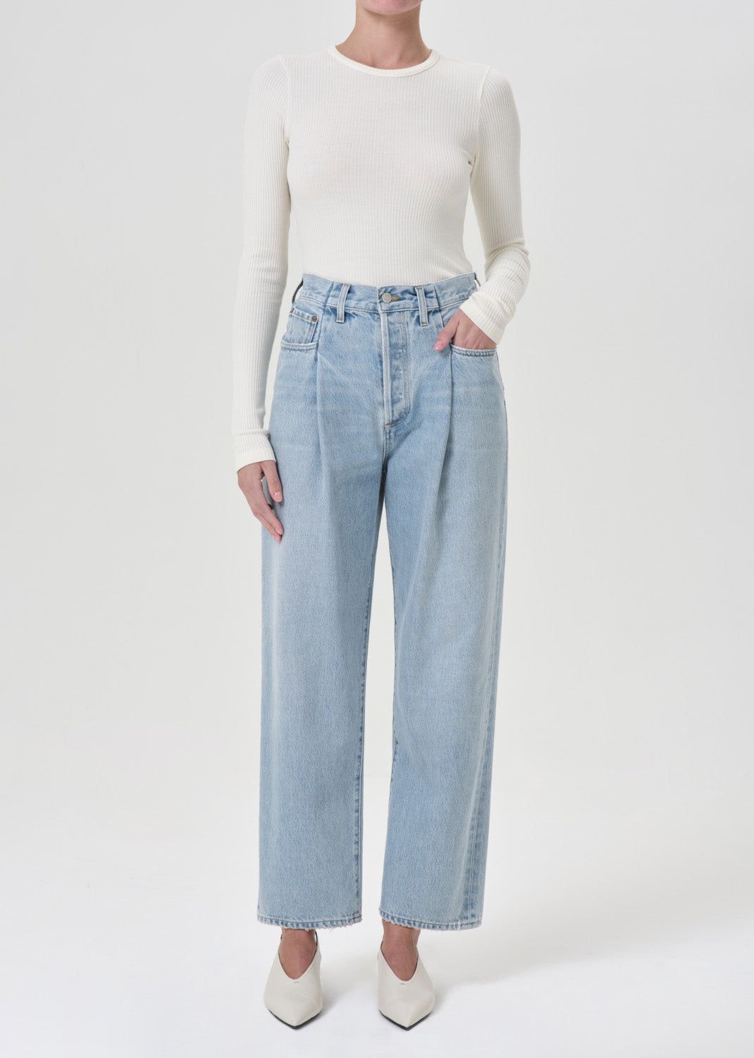 Jean Agolde Fold Waistband Jean Femme Sideline | GNOCS-7324