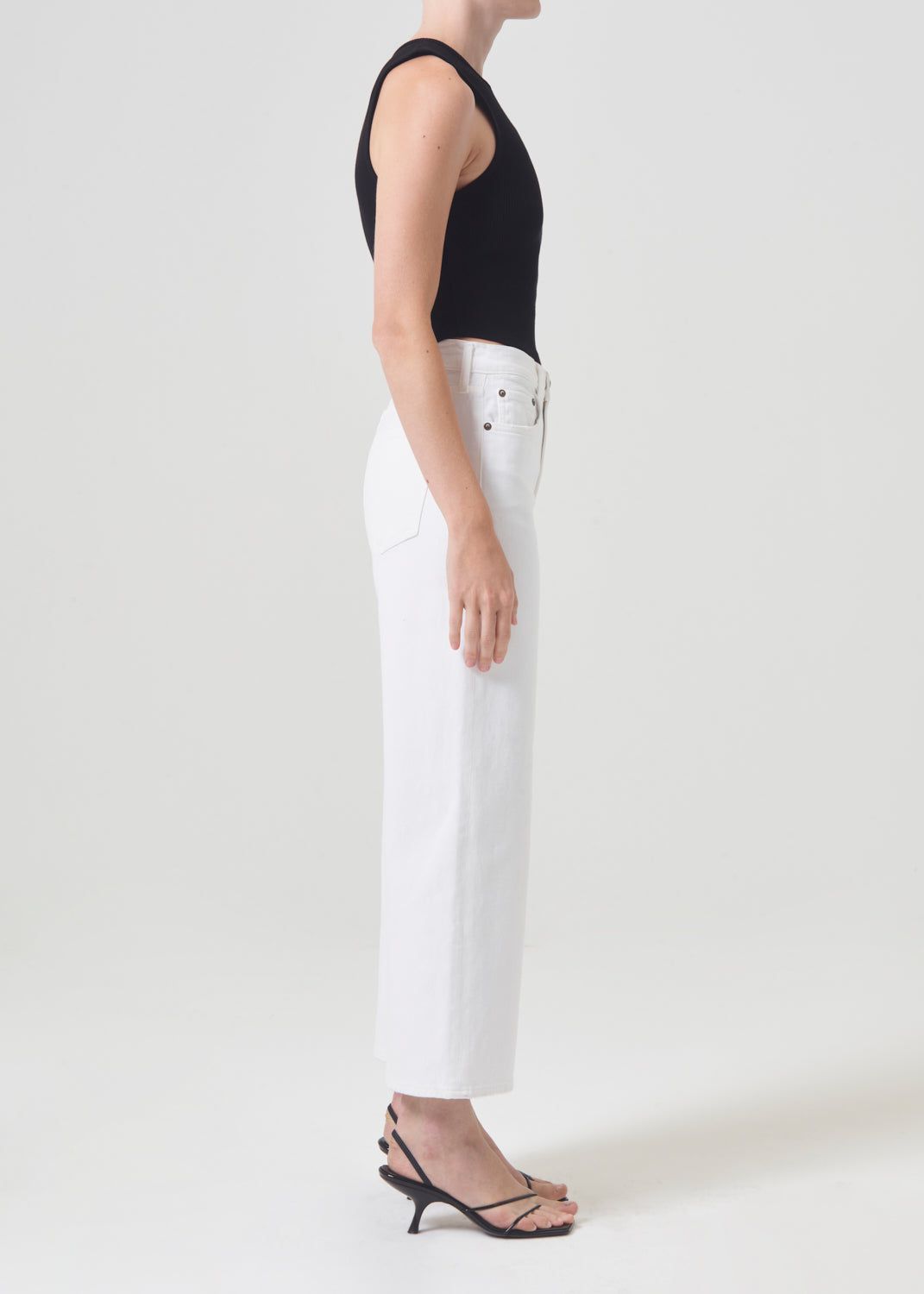 Jean Agolde Harper Crop Jean Femme Blanche | EUZXD-0972