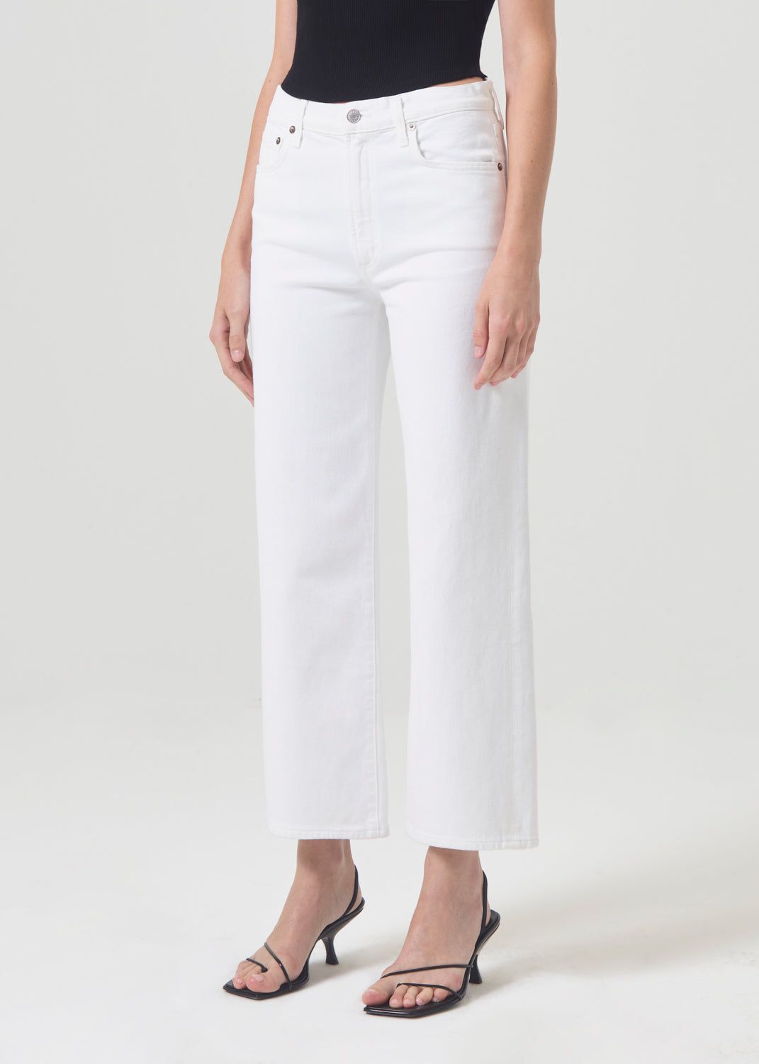 Jean Agolde Harper Crop Jean Femme Blanche | EUZXD-0972