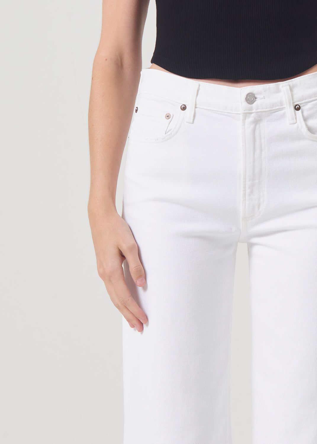 Jean Agolde Harper Crop Jean Femme Blanche | EUZXD-0972