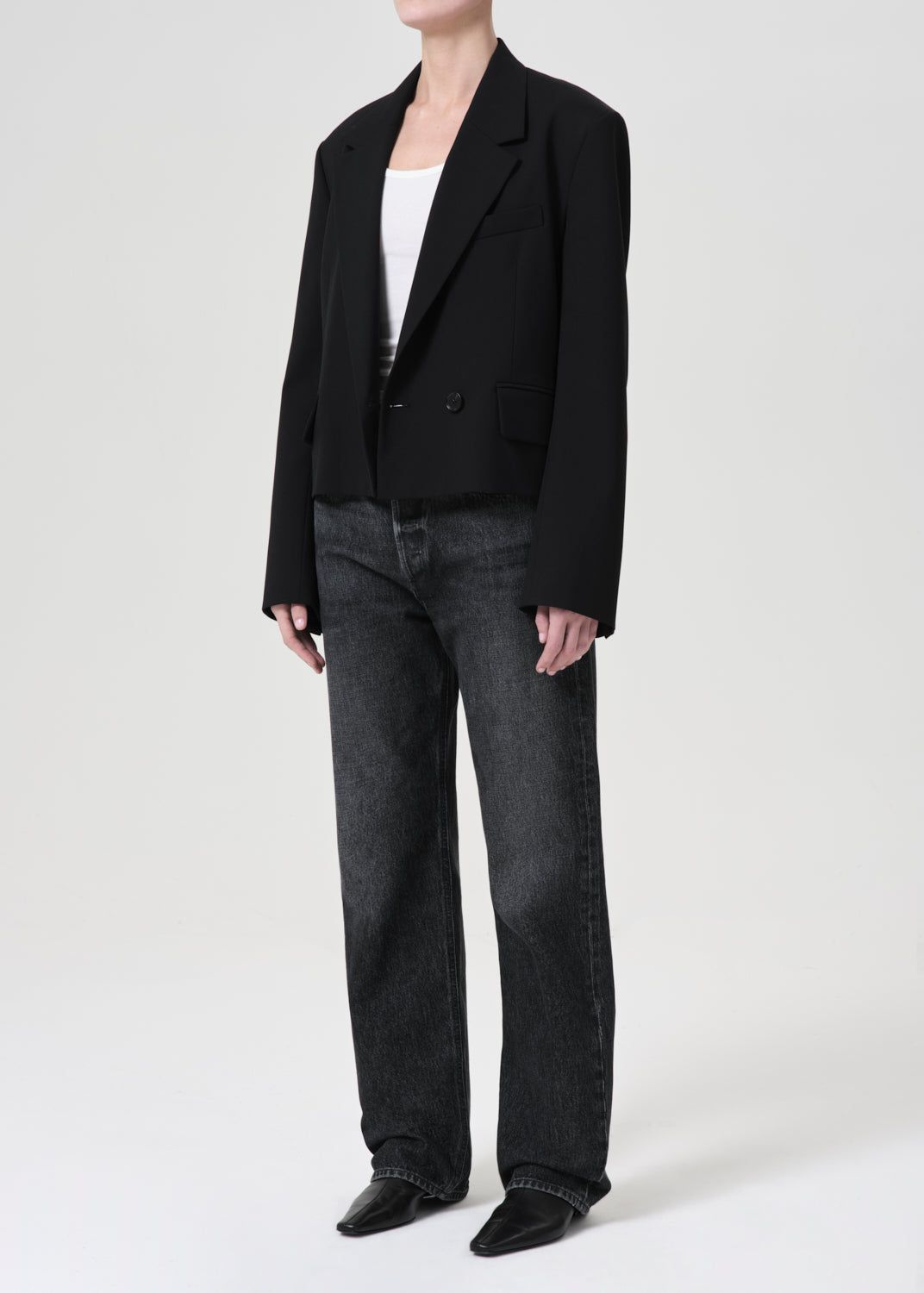 Pantalon Agolde Callie Cropped Blazer Femme Noir | HJRZM-6419