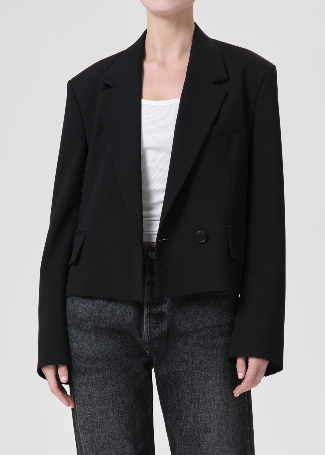 Pantalon Agolde Callie Cropped Blazer Femme Noir | HJRZM-6419