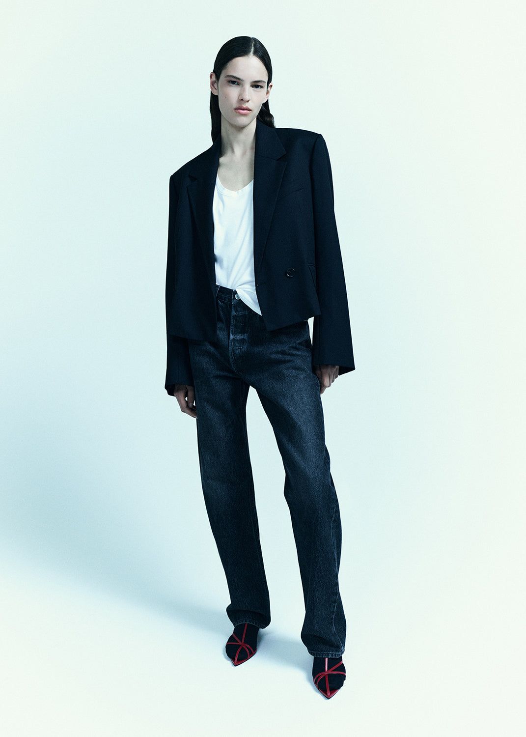 Pantalon Agolde Callie Cropped Blazer Femme Noir | HJRZM-6419