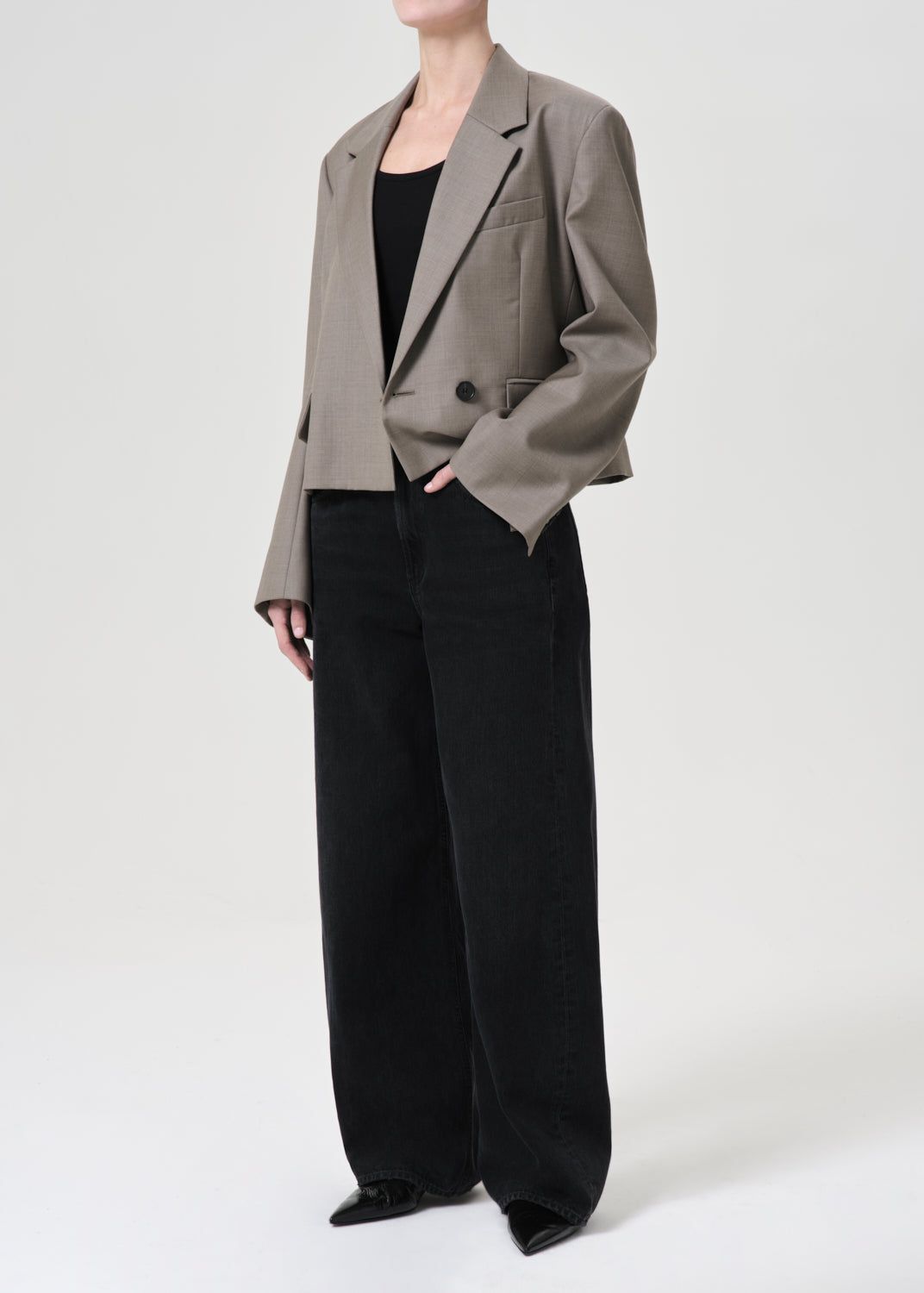 Pantalon Agolde Callie Cropped Blazer Femme Kaki | HNVIG-9534