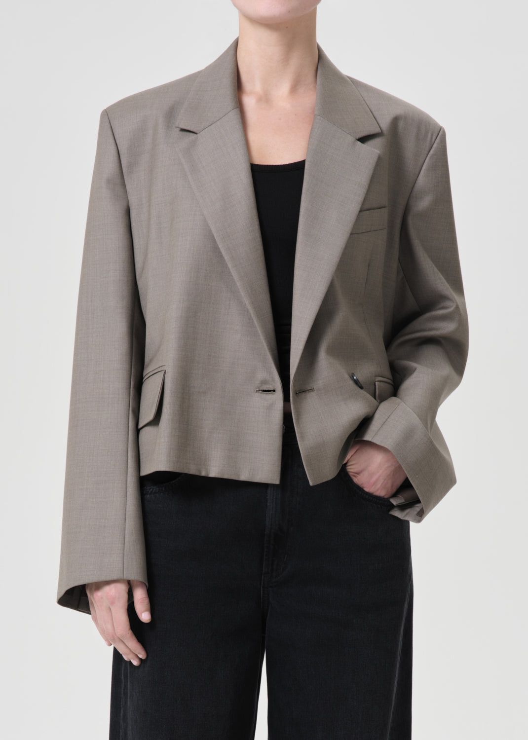 Pantalon Agolde Callie Cropped Blazer Femme Kaki | HNVIG-9534