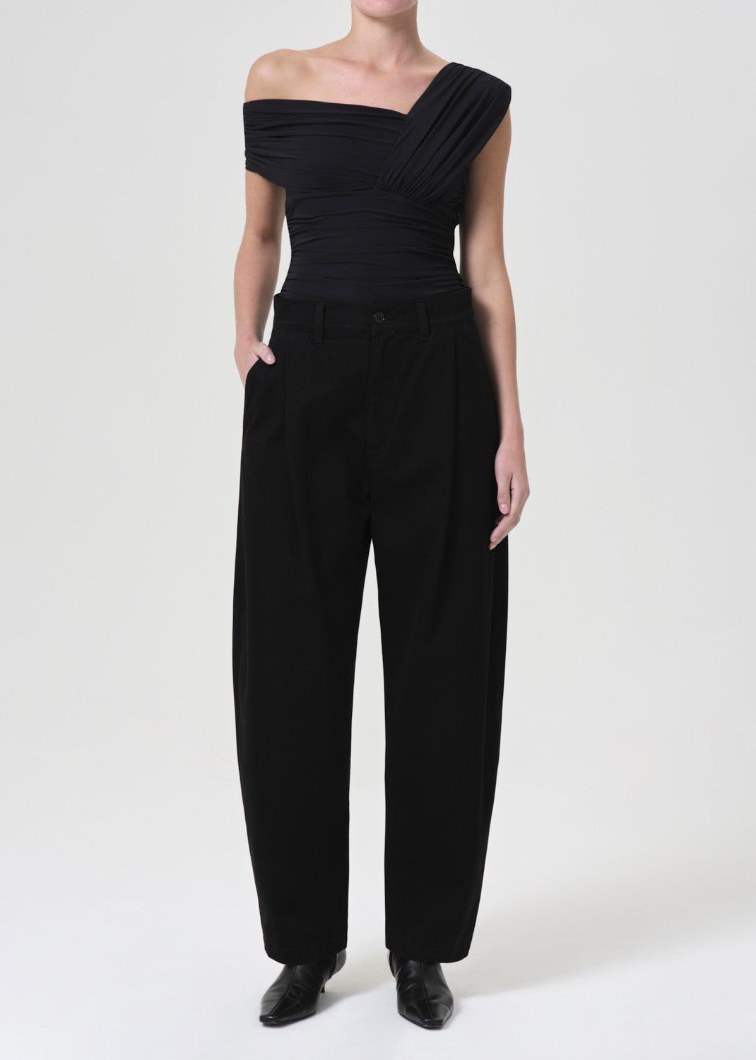 Pantalon Agolde Danika Chino Femme Noir | UOKJV-6048