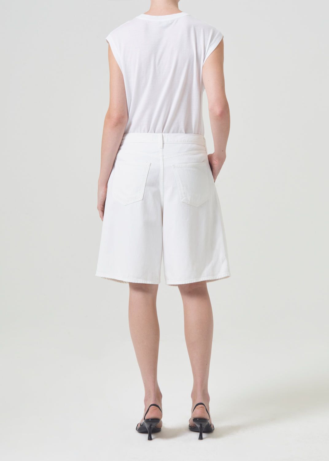 Short Agolde Ellis Trouser Short Femme Milkshake | PCSDX-4170