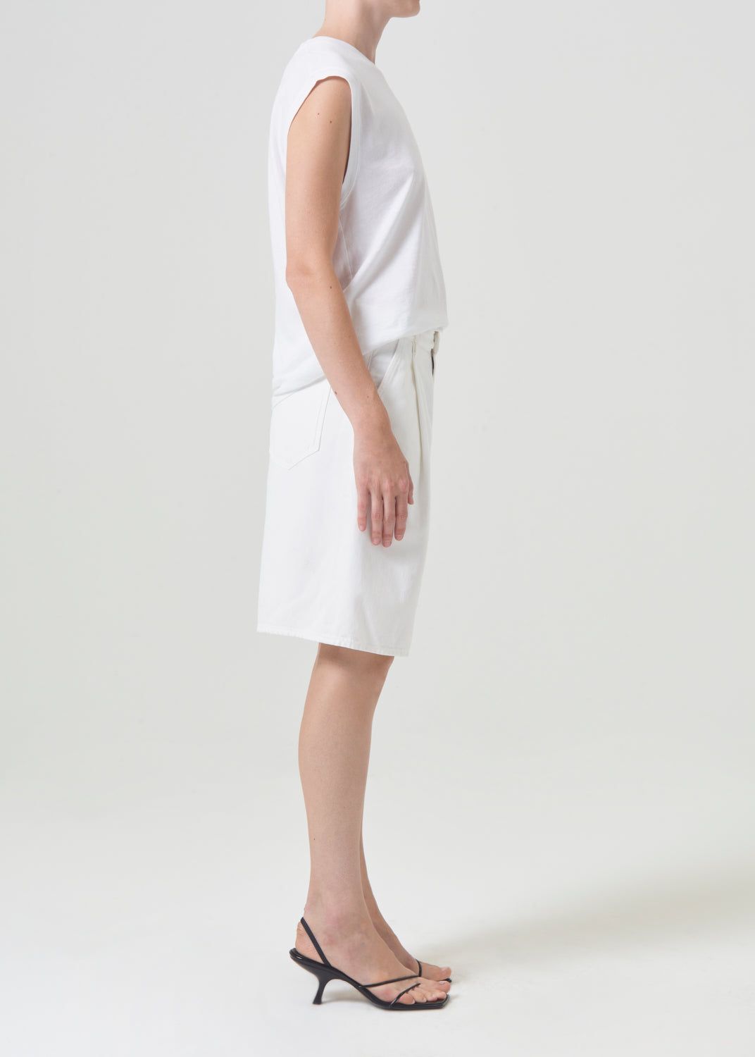 Short Agolde Ellis Trouser Short Femme Milkshake | PCSDX-4170