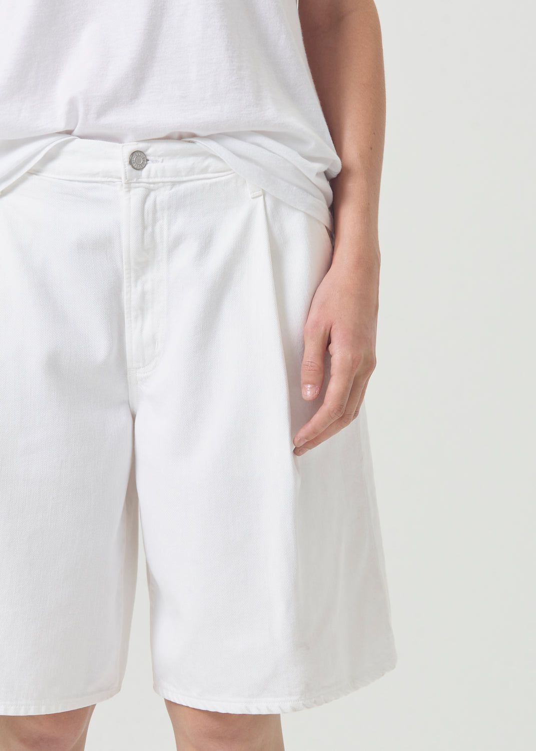 Short Agolde Ellis Trouser Short Femme Milkshake | PCSDX-4170