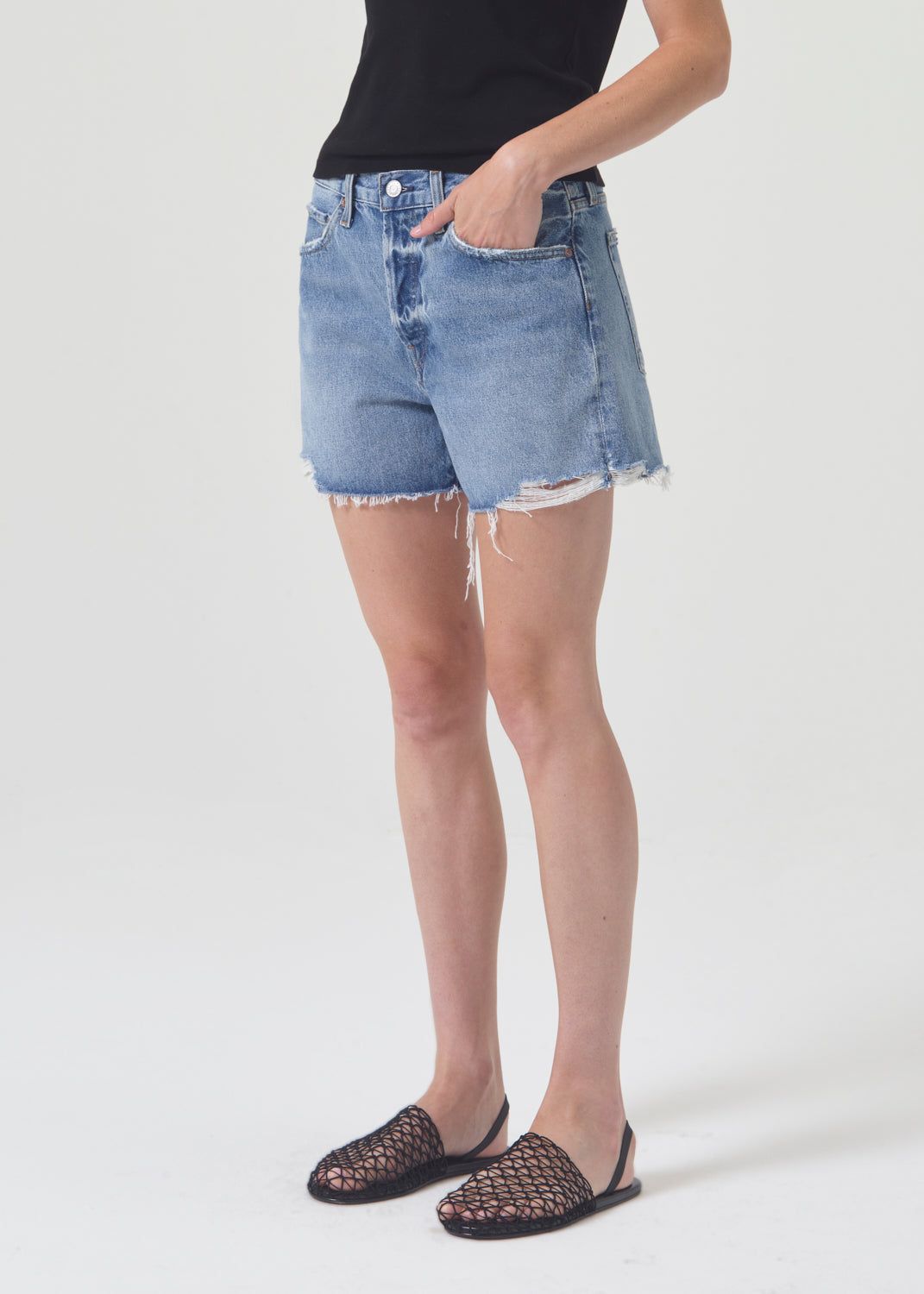 Short Agolde Parker Long Short Femme Lowkey | QXJAZ-5417