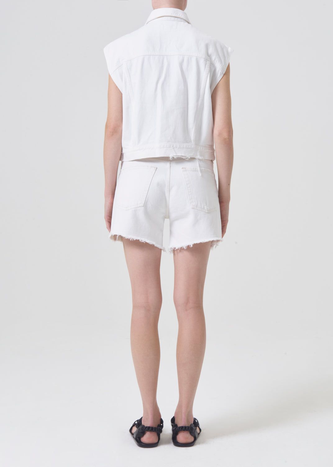 Short Agolde Parker Long Short Femme Panna Cotta | QMVBG-9045