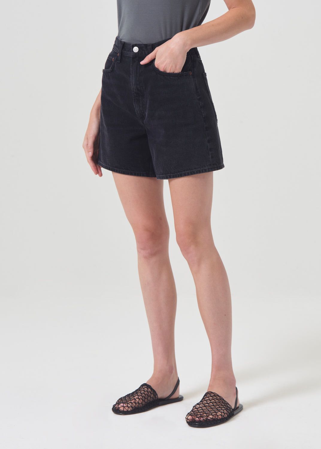 Short Agolde Stella High Rise Short Femme Bat | QJPGM-1736