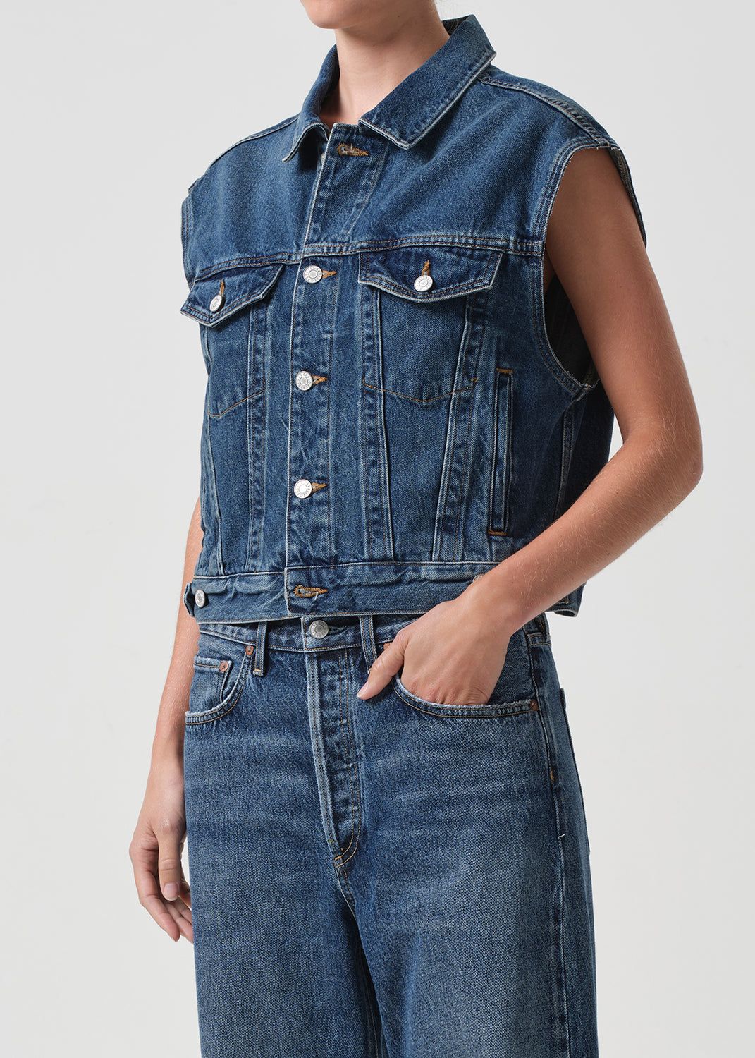 Vestes Agolde Charli Vest Femme Filter | XBNHO-7538