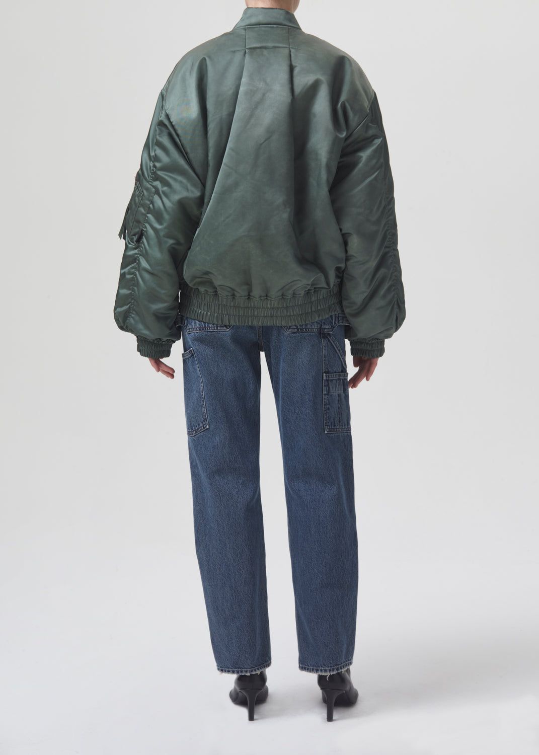 Vestes Agolde Shoreditch Ski Club Nisa Bomber Jacket Femme Grise Vert | ALNMX-7984