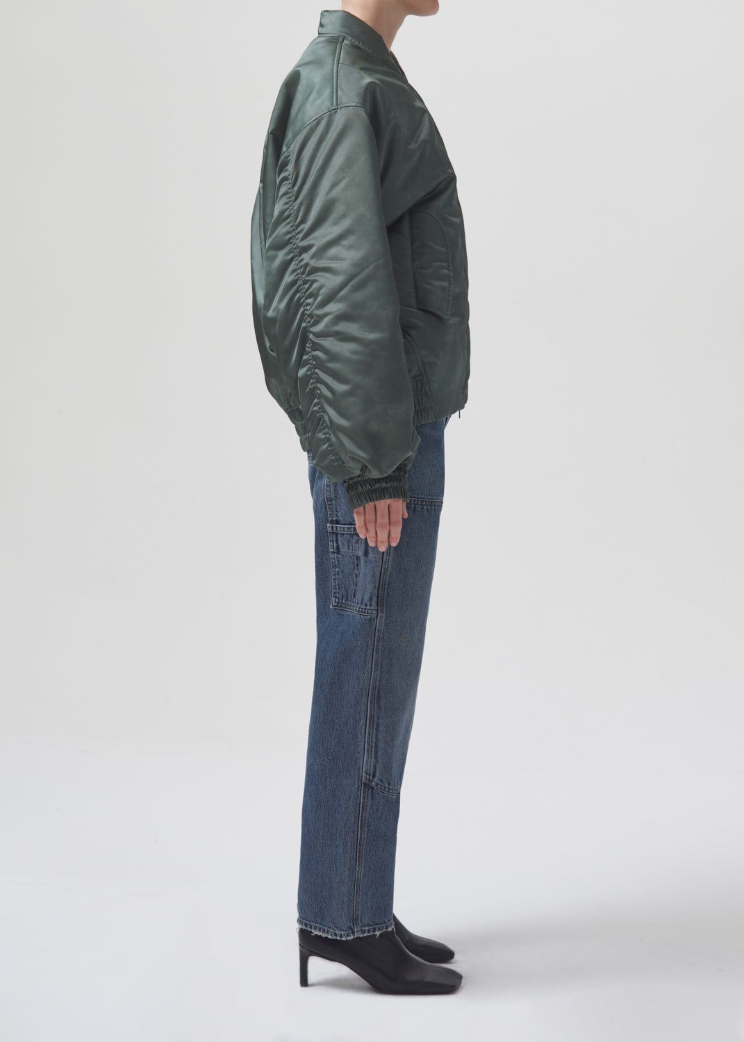Vestes Agolde Shoreditch Ski Club Nisa Bomber Jacket Femme Grise Vert | ALNMX-7984