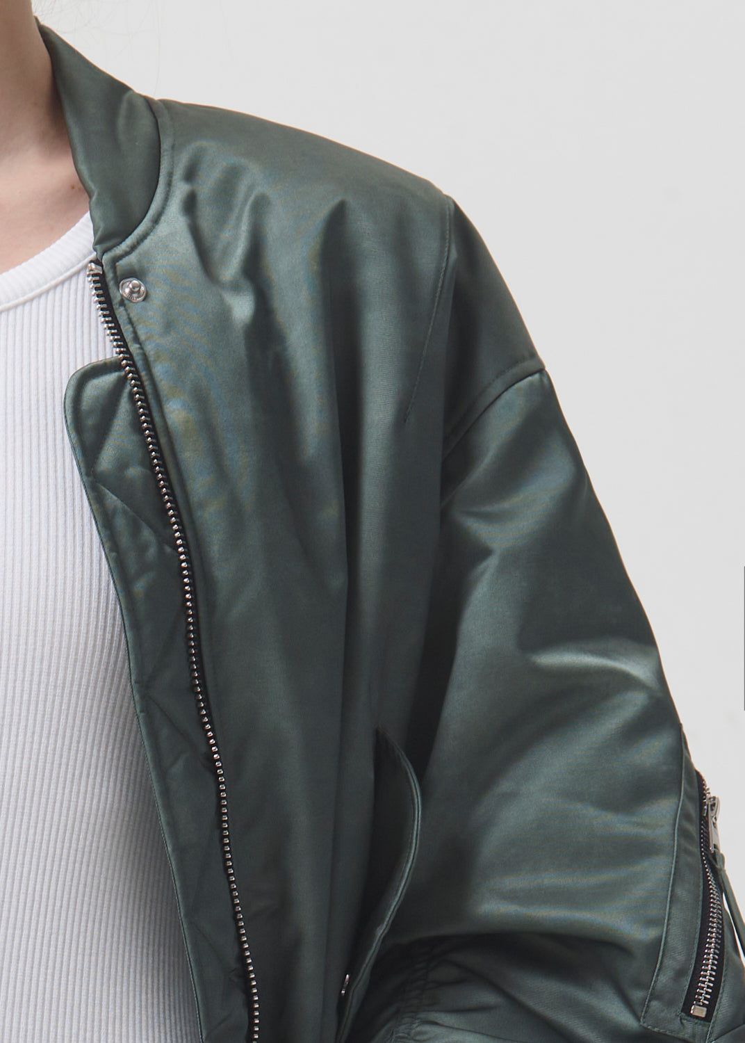 Vestes Agolde Shoreditch Ski Club Nisa Bomber Jacket Femme Grise Vert | ALNMX-7984